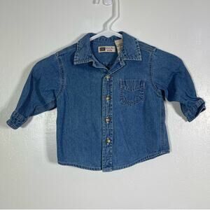 Faded Glory Authentic Kids Wear. Chambray Long Sleeve Button Down. Size 12Mo